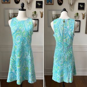 Lilly Pulitzer Kent Drop Waist Seaspray Knit Dress Size M